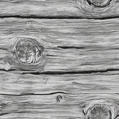 Wall Mural - The image is a close up of a wooden surface with many holes and cracks