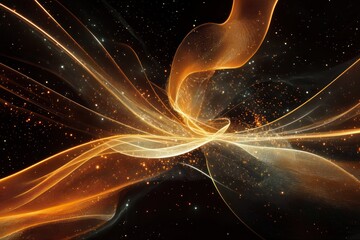 abstract orange cosmic swirls, dark background, space nebula, design element