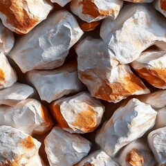 Canvas Print - Seamless pattern background. A close-up shot of  white and orange rocks, creating a textured background.