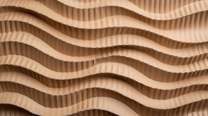 Wall Mural - Wavy cardboard texture with intricate patterns and ample copy space for design elements, showcasing a unique and creative aesthetic, texture concept