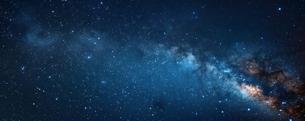 Wall Mural - a starry sky with a long blue line in the middle