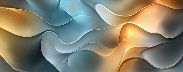 Aufkleber - Abstract blue and gold background flowing smoothly