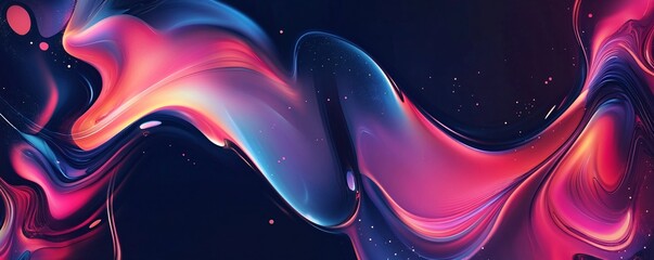 Leinwandbilder - Colorful abstract wave painting swirling in digital art