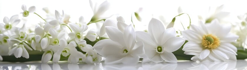 Poster - Close-up of Delicate White Flowers in a Serene Floral Arrangement