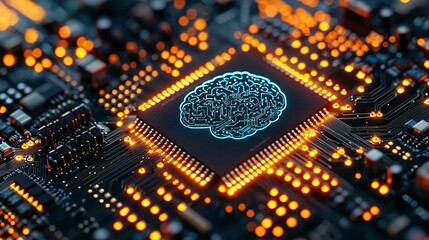 AI brain chip circuit board; future tech