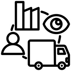 Sticker - Supply Chain Visibility Outline Icon