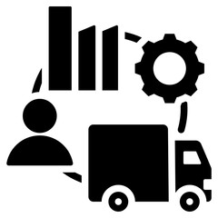 Wall Mural - Supply Chain Management Solid Black Icon