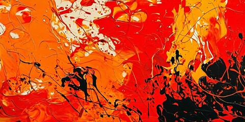 Poster - A painting with orange and black colors