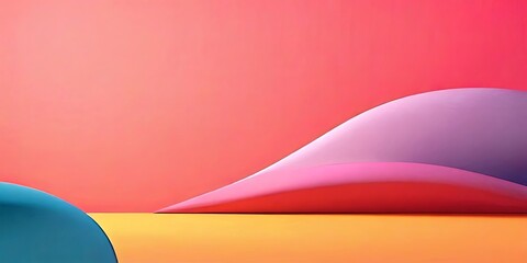 Poster - A colorful background with a pink hill