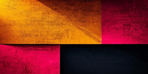 Poster - A colorful background with a black and pink square in the middle