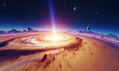 Wall Mural - fly through the galaxy and outer space planets