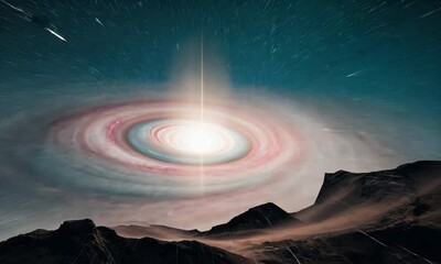 Wall Mural - fly through the galaxy and outer space planets