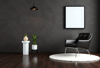 Wall Mural - Minimalist Interior Design with Dark Elegance