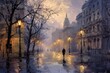 © tolem929 - Rainy Evening Stroll, European City Street Scene