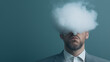 © CreativeIMGIdeas - The Smoggy Mind: A man's face, shrouded in a cloud of smoke, symbolizes abstract thinking or a lack of clarity. It is a modern concept, blending elements of mystery, style.