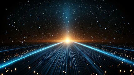 Wall Mural - futuristic highway, glowing lines, cosmic background, digital art, website banner