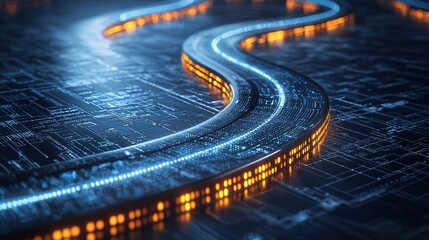 Data stream flowing circuit board, digital network