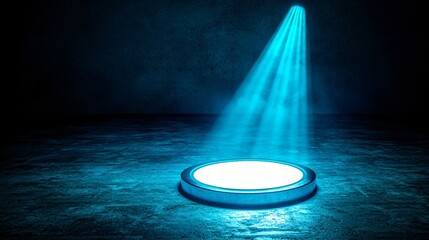 Wall Mural - illuminated stage, dark background, product display