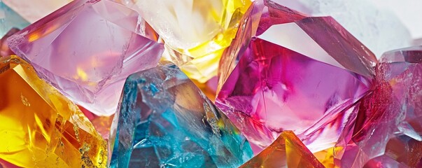 Poster - Colorful crystals shining brightly: a stunning display of nature's beauty
