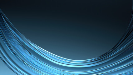 Wall Mural - blue glass undulating board dark background curves create modern art curves elegant and modern 3d re