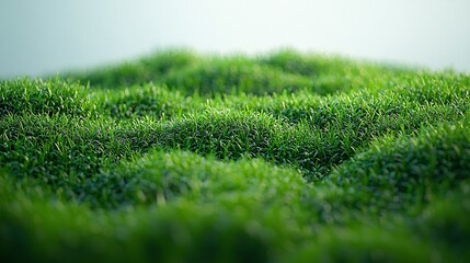 Wall Mural - Lush green moss carpet, sunlit texture, nature background, website banner