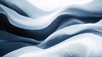 Leinwandbilder - Abstract blue wavy background flowing with particles