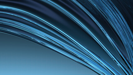 Wall Mural - blue glass wavy plate dark background modern art delicacy curve elegant modern 3d rendering abstract