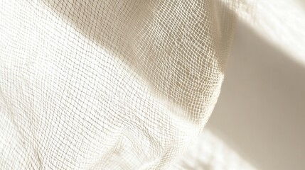 Abstract background with the shadow of a net on a white wall, with light and soft tones, in a minimalistic style, focusing on texture and shape, with clear edges for text or product display,