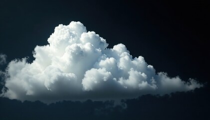 soft, billowing white cloud against a deep black void , wispy, peaceful