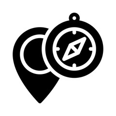 Poster - compass glyph icon