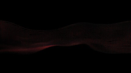 Poster - Abstract red wave of particles on black background.