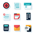 © TatChong - Office Organization Icons Set - Flat Design with Documents and Calculator