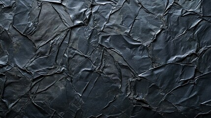 Wall Mural - The textured surface of the crumpled dark gray material