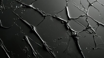 Wall Mural - A cracked and textured black surface provides a dark aesthetic feeling