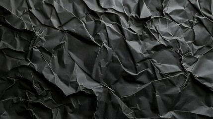 Wall Mural - Crumpled Black Paper Showing Detailed Texture With Shadows And Highlights