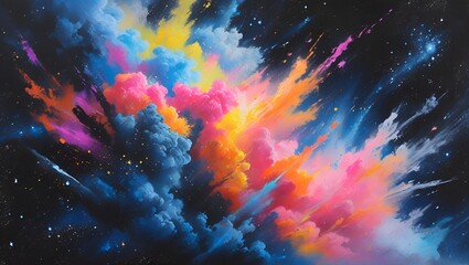 a colorful, abstract nebula in the vast cosmos