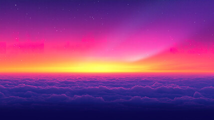 Wall Mural - Gradient sky texture transitioning from warm sunset hues to cool evening tones