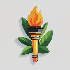 Wall Mural - torch ginger icon on plain white background