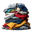© nature.floor - Vibrant Stack Of Colorful Clothes Including Jeans And Shirts On White Background with assorted