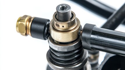 Aufkleber - Close-up of a car suspension component, showing intricate details of its mechanism.