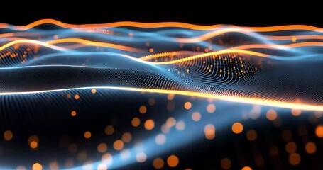 Wall Mural - Abstract glowing waves, digital art, dynamic, background, design