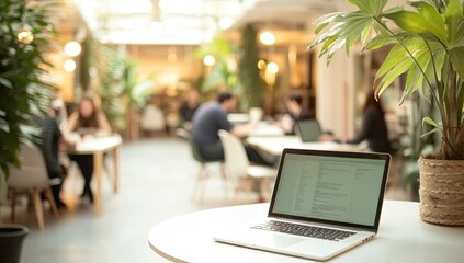 laptop, code, office, plants, coworkers, meeting, workspace, technology, productivity, design