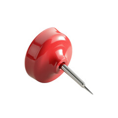 Wall Mural - Red ball with a needle inserted into its surface on a white background on white background , cut out.