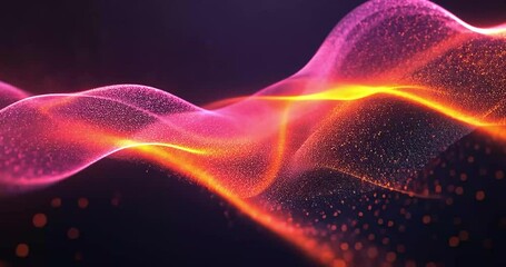 Wall Mural - Abstract glowing particle waves