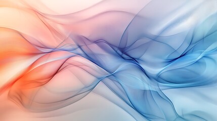 Wall Mural - Abstract Blue and Orange Swirls: A Serene Digital Artwork