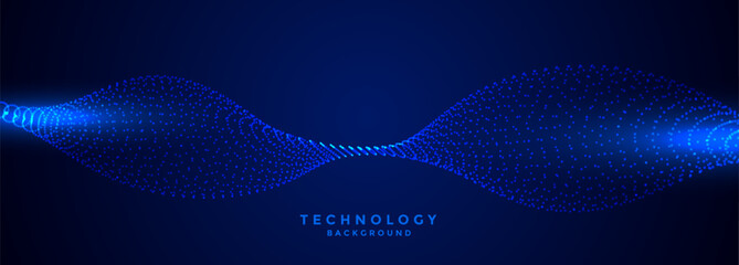 Wall Mural - digital web technology blue background in particle style