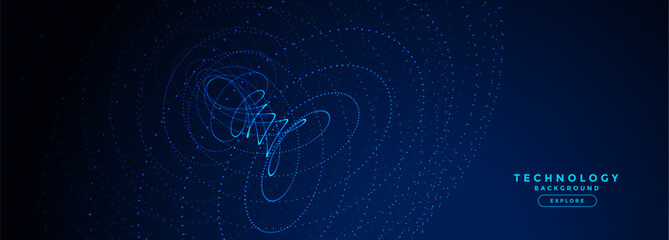 Wall Mural - abstract digital web techno particle background design