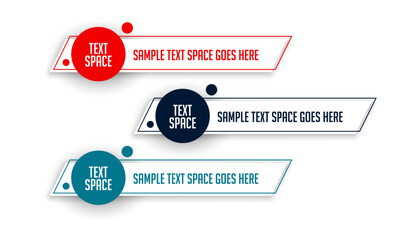 Wall Mural - collection of three lower third titles bar banner for business presentation