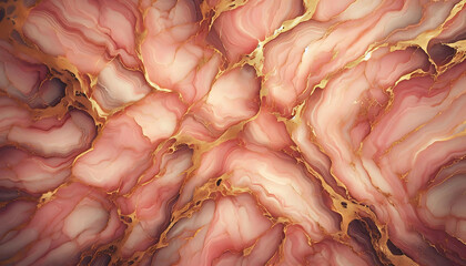 Elegant pink and gold marble texture in abstract design.