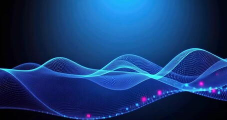Wall Mural - Abstract digital waves, glowing particles, futuristic background, suitable for technology presentation